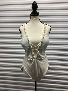 Ashley Graham x Swimsuits For All Braid Accent Plunge One-Piece Swimsuit,Size 16
